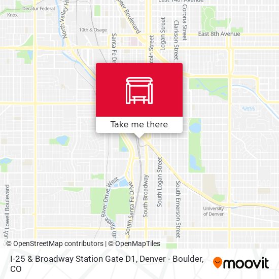 Mapa de I-25 & Broadway Station Gate D1