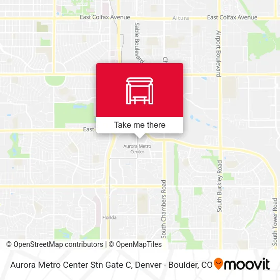 Mapa de Aurora Metro Center Stn Gate C