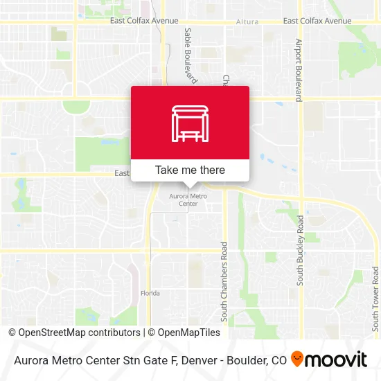 Mapa de Aurora Metro Center Stn Gate F
