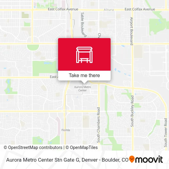 Mapa de Aurora Metro Center Stn Gate G
