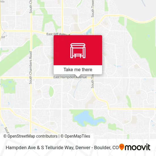 Hampden Ave & S Telluride Way map