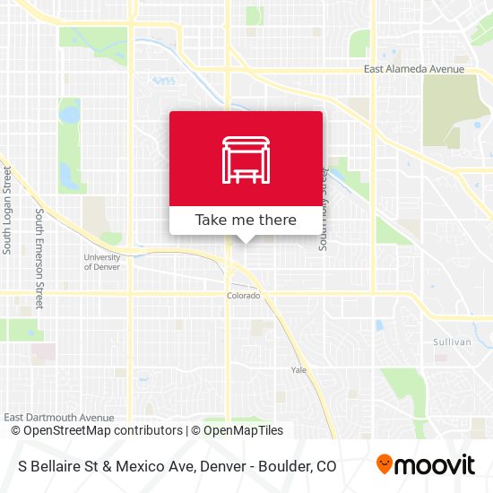 S Bellaire St & Mexico Ave map