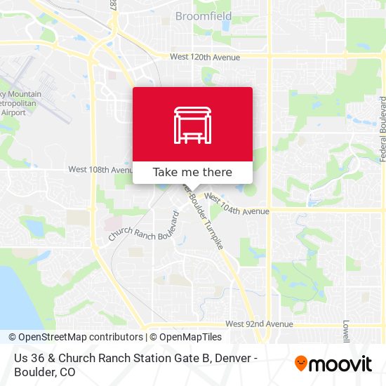 Us 36 & Church Ranch Station Gate B map