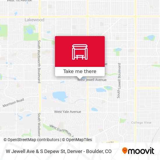 W Jewell Ave & S Depew St map