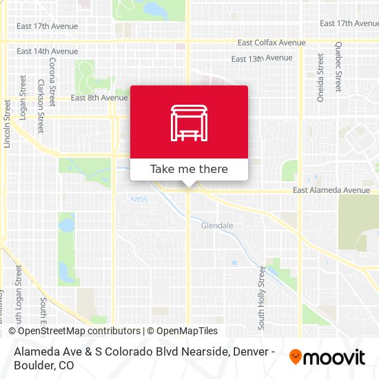 Alameda Ave & S Colorado Blvd Nearside map
