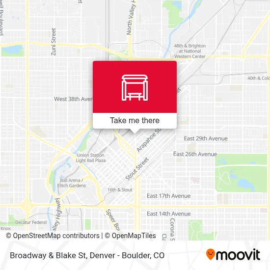 Broadway & Blake St map