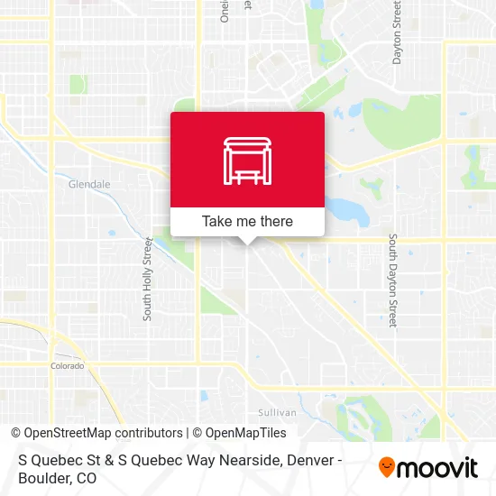 S Quebec St & S Quebec Way Nearside map