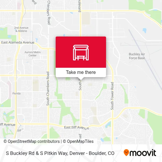 S Buckley Rd & S Pitkin Way map