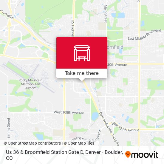 Us 36 & Broomfield Station Gate D map