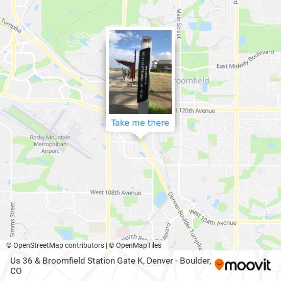 Us 36 & Broomfield Station Gate K map