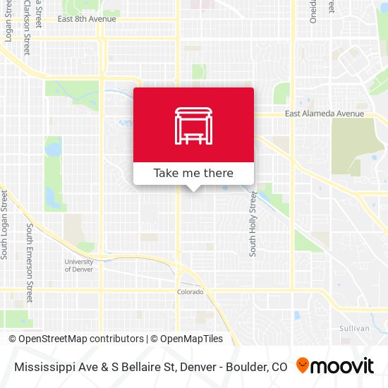 Mississippi Ave & S Bellaire St map