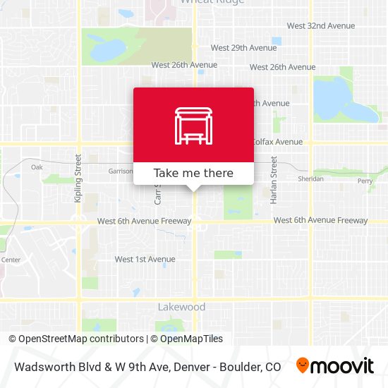Wadsworth Blvd & W 9th Ave map