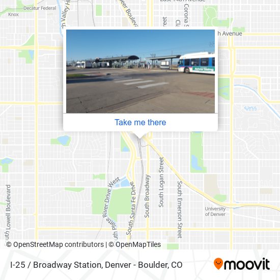 I-25 / Broadway Station map