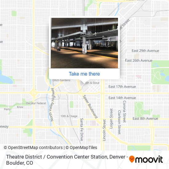 Mapa de Theatre District / Convention Center Station