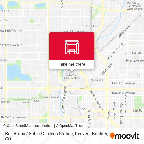 Ball Arena / Elitch Gardens Station map