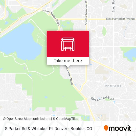 S Parker Rd & Whitaker Pl map