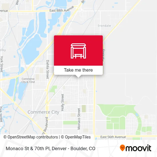 Monaco St & 70th Pl map