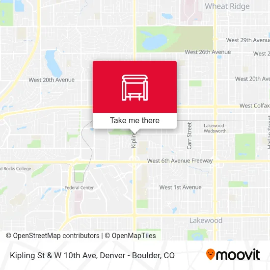 Kipling St & W 10th Ave map