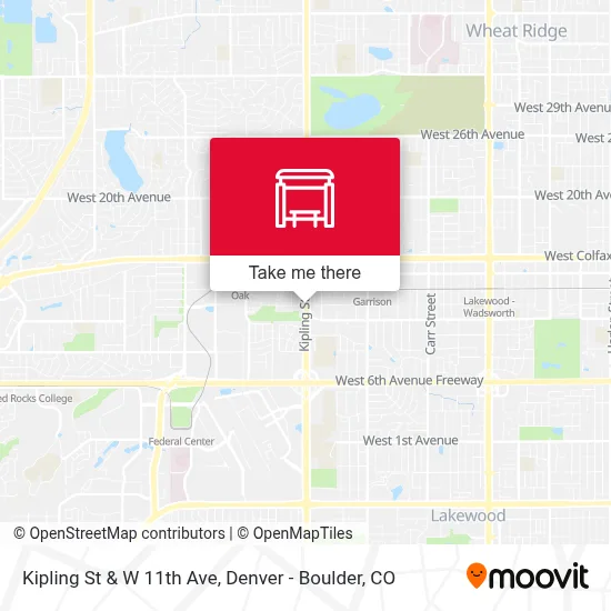 Kipling St & W 11th Ave map