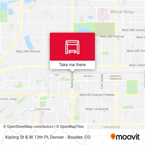 Kipling St & W 13th Pl map