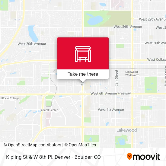 Kipling St & W 8th Pl map