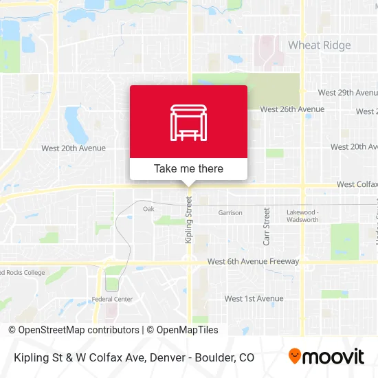 Kipling St & W Colfax Ave map