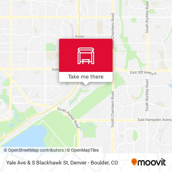 Yale Ave & S Blackhawk St map