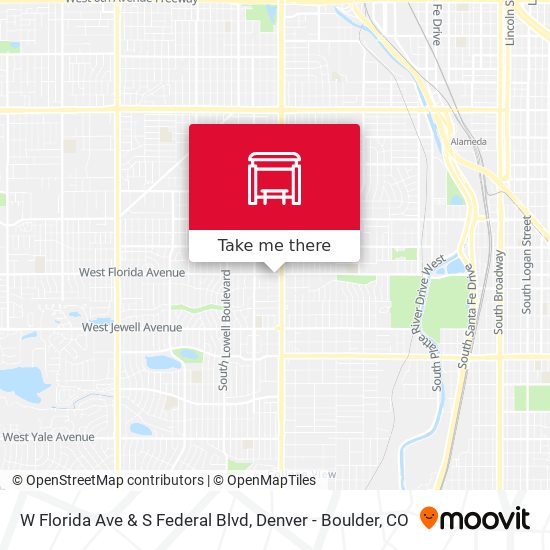 W Florida Ave & S Federal Blvd map