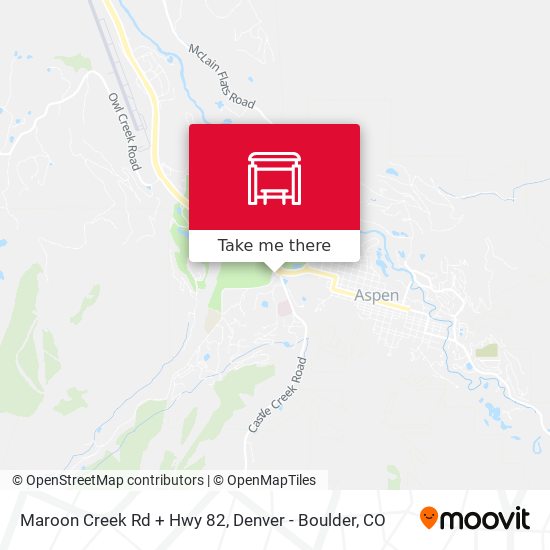 Maroon Creek Rd + Hwy 82 map