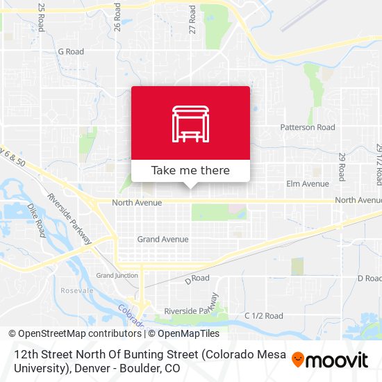 12th Street North Of Bunting Street (Colorado Mesa University) map