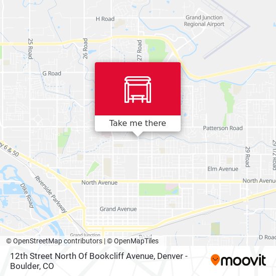 12th Street North Of Bookcliff Avenue map