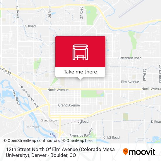 12th Street North Of Elm Avenue (Colorado Mesa University) map