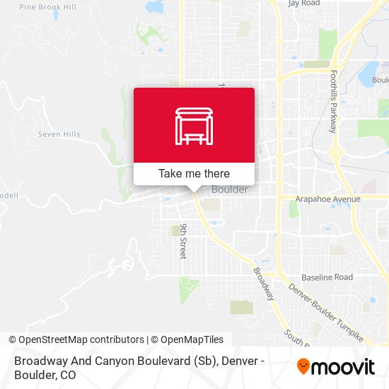 Broadway And Canyon Boulevard (Sb) map