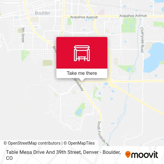 Table Mesa Drive And 39th Street map