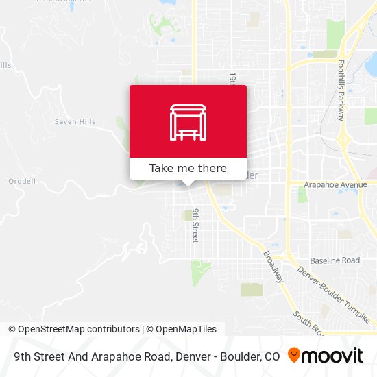 9th Street And Arapahoe Road map