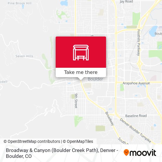 Broadway & Canyon (Boulder Creek Path) map