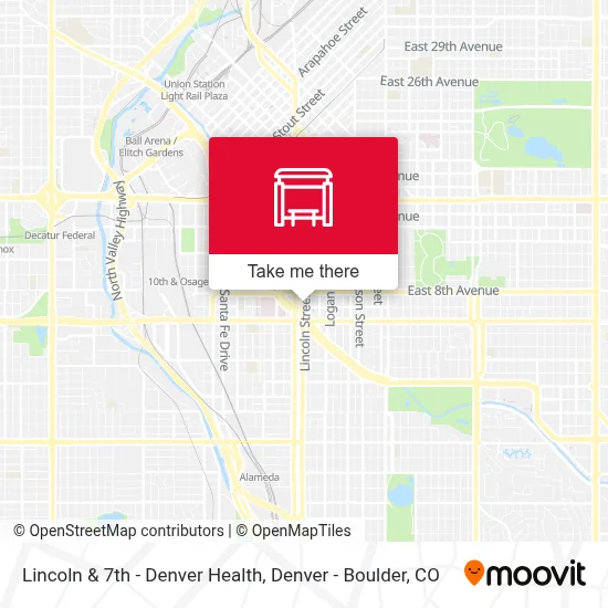 Lincoln & 7th - Denver Health map