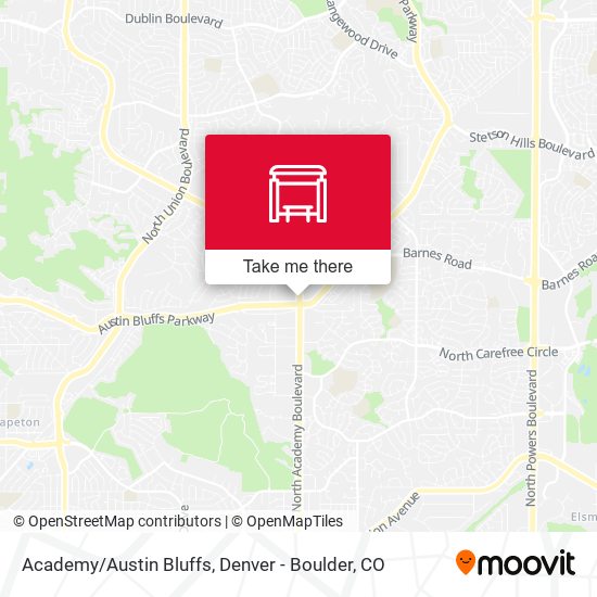 Academy/Austin Bluffs map