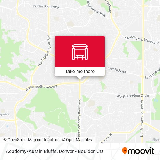 Academy/Austin Bluffs map