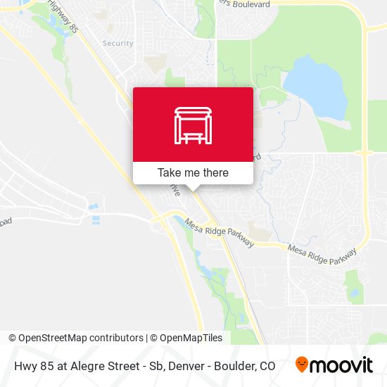 Hwy 85 at Alegre Street - Sb map