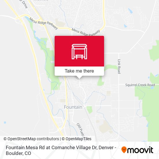 Fountain Mesa Rd at Comanche Village Dr map
