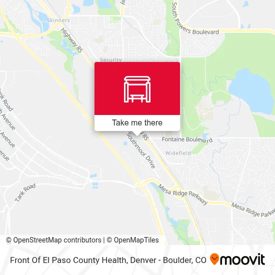 Front Of El Paso County Health map