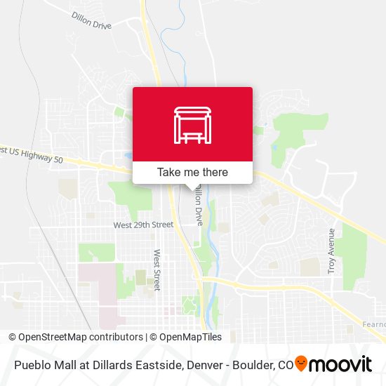 Mapa de Pueblo Mall at Dillards Eastside