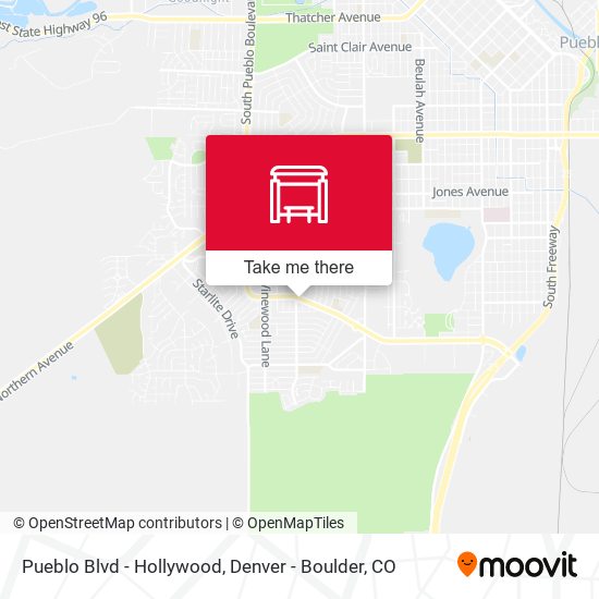 Mapa de Pueblo Blvd - Hollywood