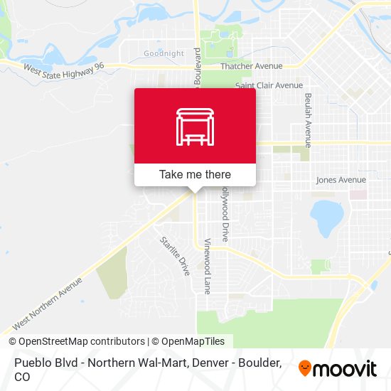 Pueblo Blvd - Northern Wal-Mart map
