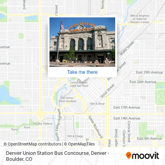 Mapa de Denver Union Station Bus Concourse