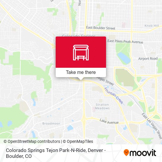 Colorado Springs Tejon Park-N-Ride map