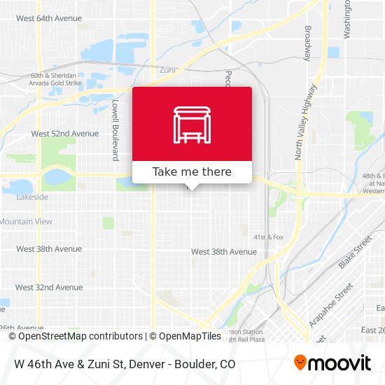 W 46th Ave & Zuni St map