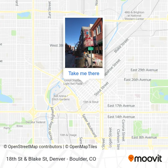 18th St & Blake St map