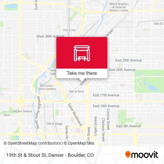 19th St & Stout St map